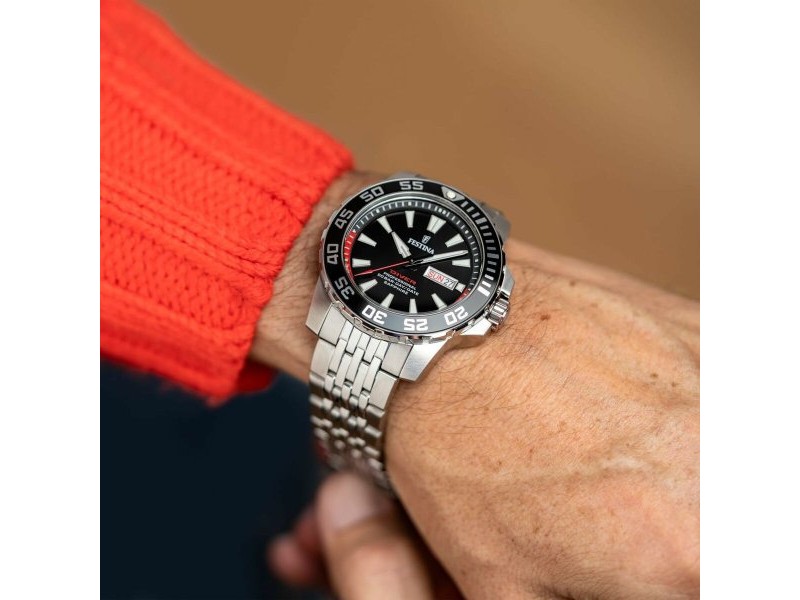 Мъжки часовник Festina F20661/3 Черен Сребрист