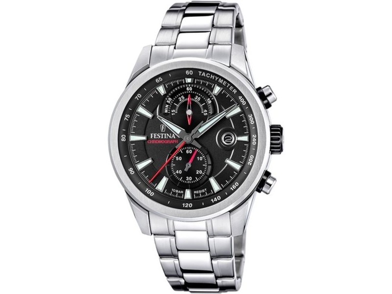Мъжки часовник Festina F20694/6 Черен Сребрист