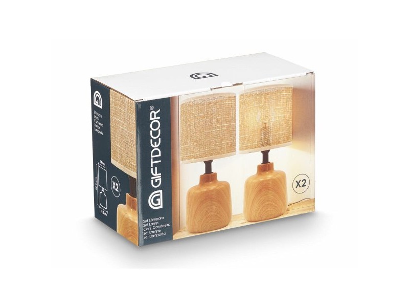 Настолна лампа Gift Decor Кафяв 60 W 2 броя