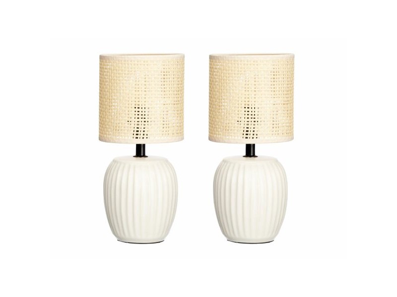 Настолна лампа Gift Decor Бял 60 W 2 броя