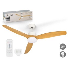 Вентилатор за таван с осветление Argon Бял Кафяв 40 W Ø 132 cm