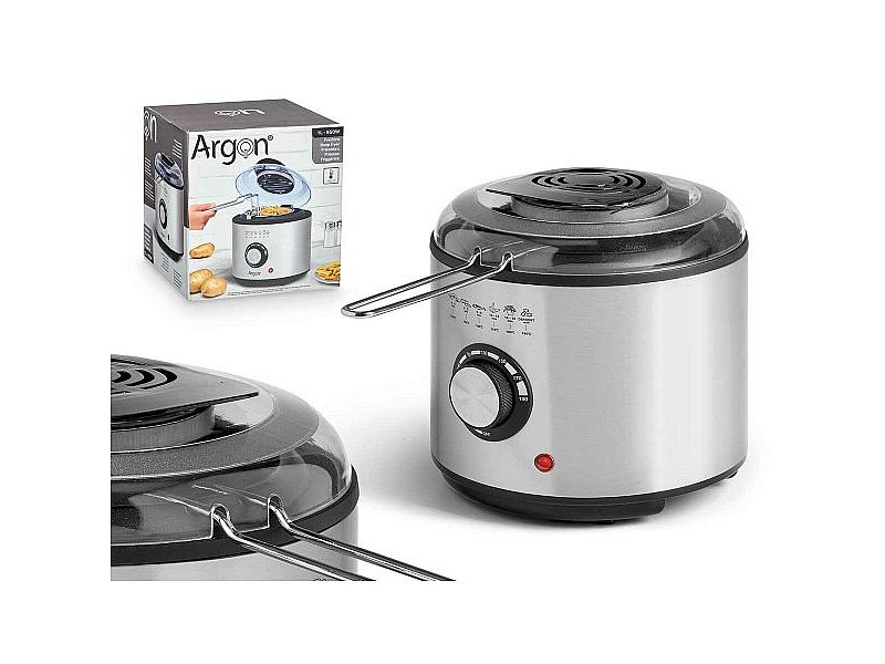 Фритюрник Argon Черен Прозрачен Сребрист 1 L 950 W Фритюрник Argon Черен Прозрачен Сребрист 1 L 950 W