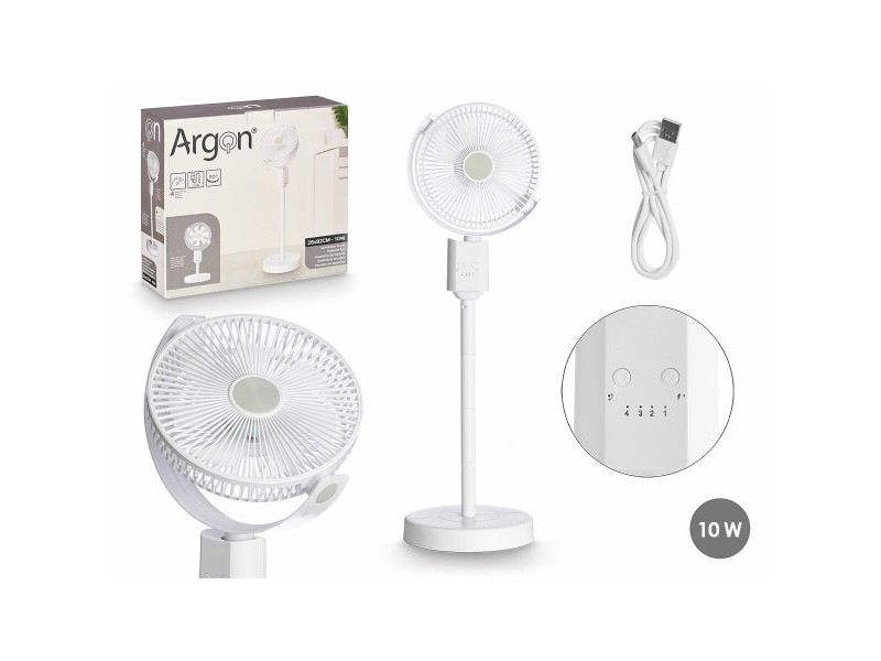 Вентилатор с крака Argon Бял 10 W