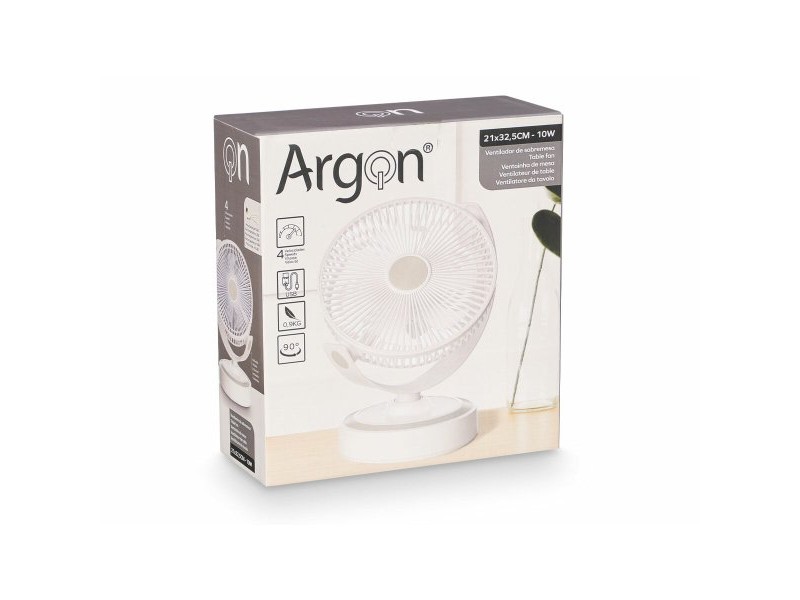 Настолен вентилатор Argon Бял 10 W 21 x 28 x 32,5 cm