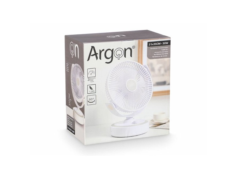 Настолен вентилатор Argon Бял 30 W 21 x 28 x 32,5 cm