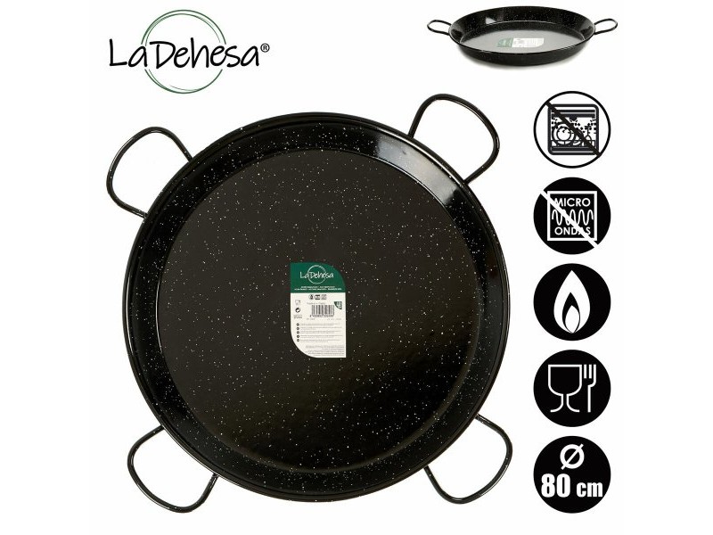 Тиган La Dehesa Черен Емайлирана Стомана Ø 80 cm 97 x 8 x 97 cm Тиган La Dehesa Черен Емайлирана Стомана Ø 80 cm 97 x 8 x 97 cm