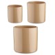 Комплект Саксии за цветя Ibergarden Бежов Глина Цилиндър Ø 14 cm Ø 22 cm Ø 17 cm 22 x 19 x 22 cm 3 Части