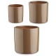 Комплект Саксии за цветя Ibergarden Тъмнокафяв Глина Цилиндър Ø 14 cm Ø 22 cm Ø 17 cm 22 x 19 x 22 cm 3 Части