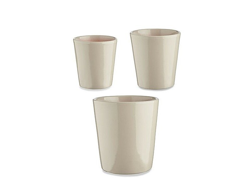 Комплект Саксии за цветя Ibergarden Сив Глина Cónica Ø 14 cm Ø 22 cm Ø 17 cm 22,5 x 21 x 22,5 cm 3 Части
