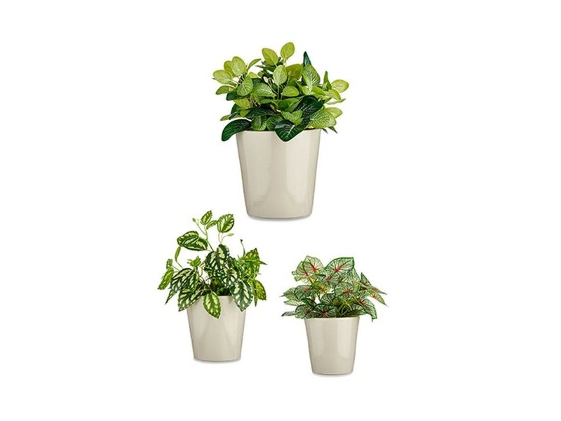 Комплект Саксии за цветя Ibergarden Сив Глина Cónica Ø 14 cm Ø 22 cm Ø 17 cm 22,5 x 21 x 22,5 cm 3 Части