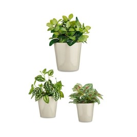 Комплект Саксии за цветя Ibergarden Сив Глина Cónica Ø 14 cm Ø 22 cm Ø 17 cm 22,5 x 21 x 22,5 cm 3 Части