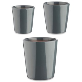 Комплект Саксии за цветя Ibergarden Антрацит Глина Cónica Ø 14 cm Ø 22 cm Ø 17 cm 22,5 x 21 x 22,5 cm 3 Части