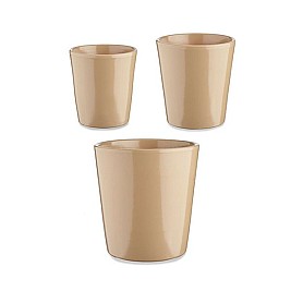 Комплект Саксии за цветя Ibergarden Бежов Глина Cónica Ø 14 cm Ø 22 cm Ø 17 cm 22 x 21 x 22 cm 3 Части