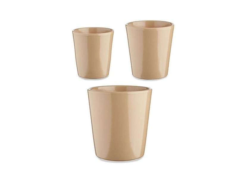 Комплект Саксии за цветя Ibergarden Бежов Глина Cónica Ø 14 cm Ø 22 cm Ø 17 cm 22 x 21 x 22 cm 3 Части