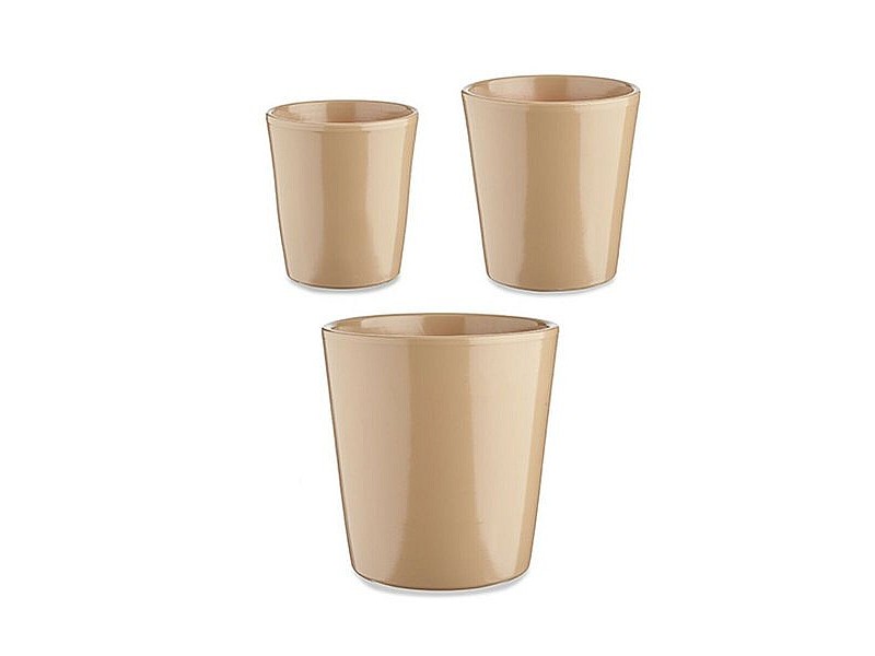Комплект Саксии за цветя Ibergarden Бежов Глина Cónica Ø 14 cm Ø 22 cm Ø 17 cm 22 x 21 x 22 cm 3 Части