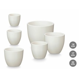 Комплект Саксии за цветя Ibergarden Бял Глина Ø 14 cm Ø 22 cm Ø 17 cm 3 Части