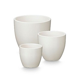 Комплект Саксии за цветя Ibergarden Бял Глина Ø 14 cm Ø 22 cm Ø 17 cm 3 Части