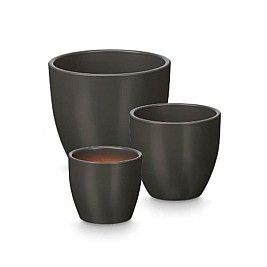 Комплект Саксии за цветя Ibergarden Антрацит Глина Ø 14 cm Ø 22 cm Ø 17 cm 3 Части