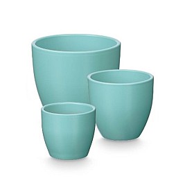 Комплект Саксии за цветя Ibergarden цвят тюркоаз Глина Ø 14 cm Ø 22 cm Ø 17 cm 3 Части