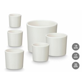 Комплект Саксии за цветя Ibergarden Бял Глина Ø 14 cm Ø 22 cm Ø 17 cm 3 Части