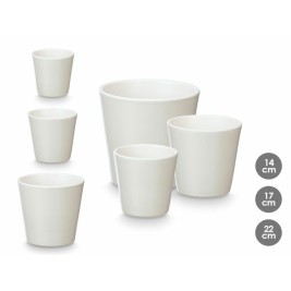 Комплект Саксии за цветя Ibergarden Бял Глина Ø 14 cm Ø 22 cm Ø 17 cm 3 Части