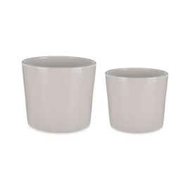 Комплект Саксии за цветя Ibergarden Сив Глина Ø 22 cm Ø 27 cm 22 x 22 x 19 cm 27 x 27 x 23 cm 27 x 23,7 x 27 cm 2 Части