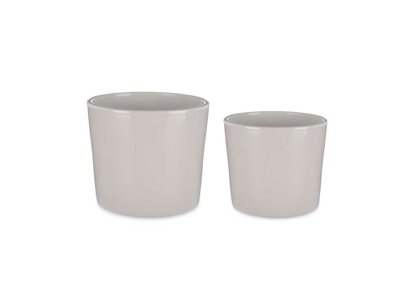Комплект Саксии за цветя Ibergarden Сив Глина Ø 22 cm Ø 27 cm 22 x 22 x 19 cm 27 x 27 x 23 cm 27 x 23,7 x 27 cm 2 Части