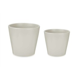 Комплект Саксии за цветя Ibergarden Сив Глина Ø 22 cm Ø 28 cm 28 x 27 x 28 cm 2 Части