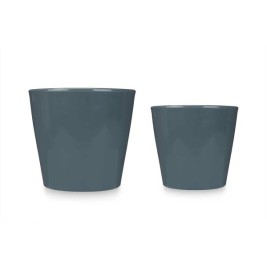 Комплект Саксии за цветя Ibergarden Антрацит Глина Ø 22 cm Ø 28 cm 28 x 27 x 28 cm 2 Части