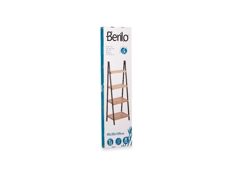 Стелажи за Баня Berilo Черен Естествен 40 x 109,3 x 30 cm