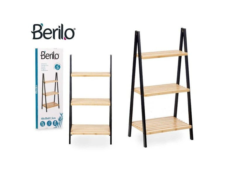 Стелажи за Баня Berilo Черен Естествен 40,3 x 81,5 x 30 cm Стелажи за Баня Berilo Черен Естествен 40,3 x 81,5 x 30 cm