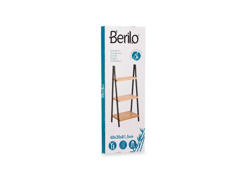 Стелажи за Баня Berilo Черен Естествен 40,3 x 81,5 x 30 cm Стелажи за Баня Berilo Черен Естествен 40,3 x 81,5 x 30 cm