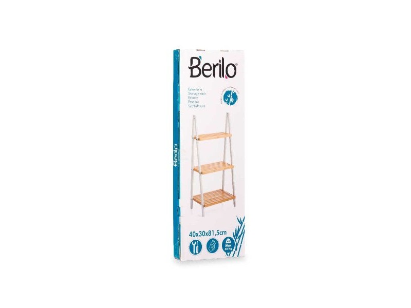 Стелажи за Баня Berilo Бял Естествен 40,3 x 81,5 x 30 cm