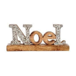 Декоративна фигурка Noel Пурпурин 6,5 x 10 x 25 cm Сребрист Дървен