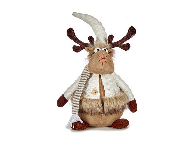 Коледен елен Кафяв Бял 15 x 43 x 19 cm