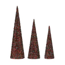 Коледна Украса Krist+ Син Фуксия пайети Коледа 16,5 x 60 x 16,5 cm Конуси 3 Части