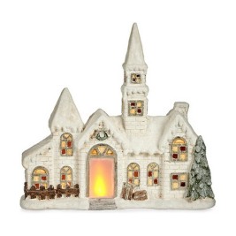Декоративна фигурка Krist+ Бял Къща Коледа 11 x 47,5 x 49 cm LED Светлина