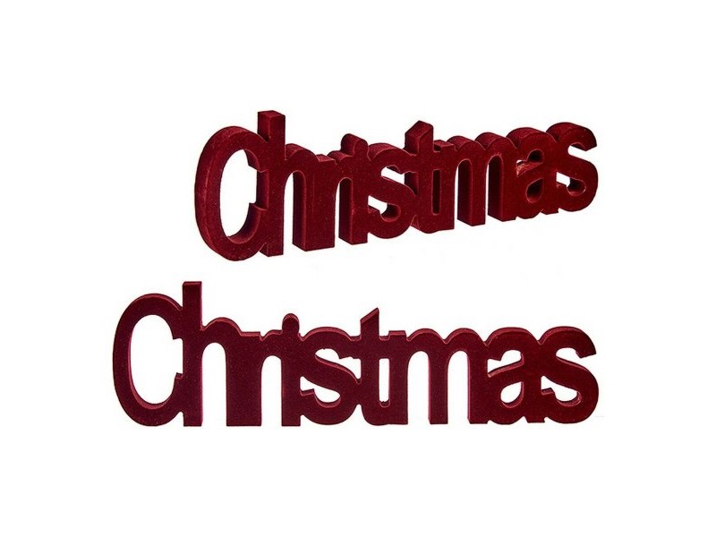 Декоративна фигурка Christmas 11 x 2,5 x 36,5 cm Червен Дървен
