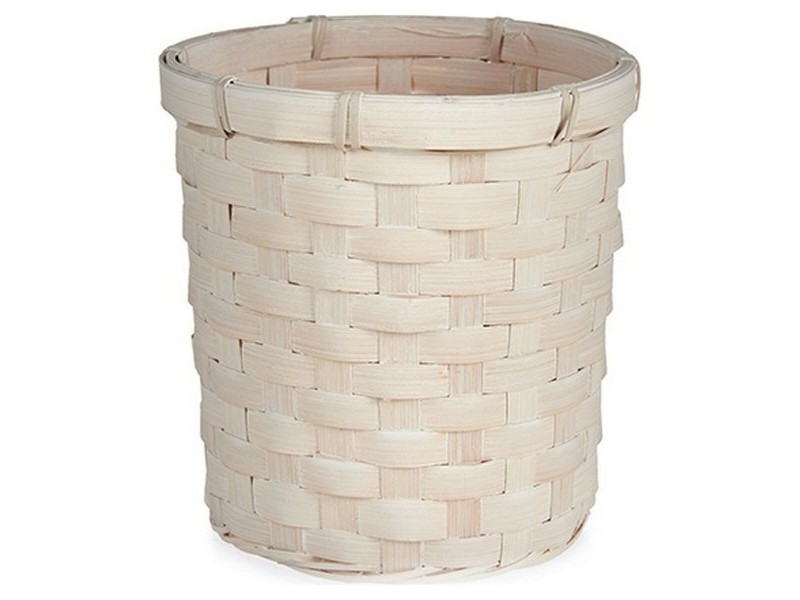 Саксия Gift Decor Бял PVC Бамбук 17 x 15 x 17 cm Кръгъл