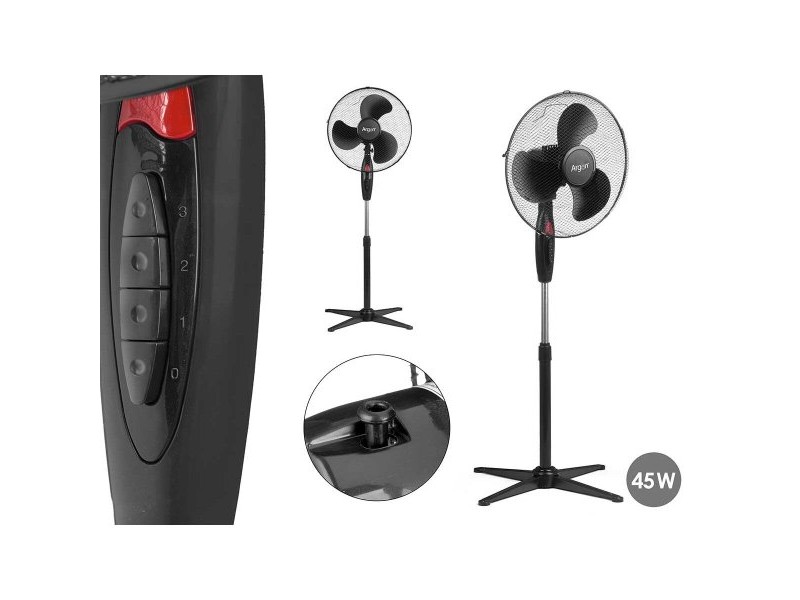 Вентилатор с крака Argon Черен 45 W