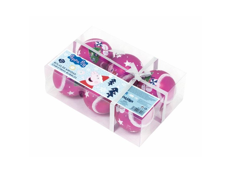 Коледна топка Peppa Pig Cosy corner Фуксия 6 броя Пластмаса (Ø 8 cm)