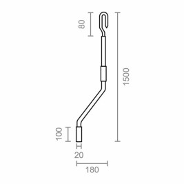 Манивела за тента Micel TLD06 Бял 150 cm
