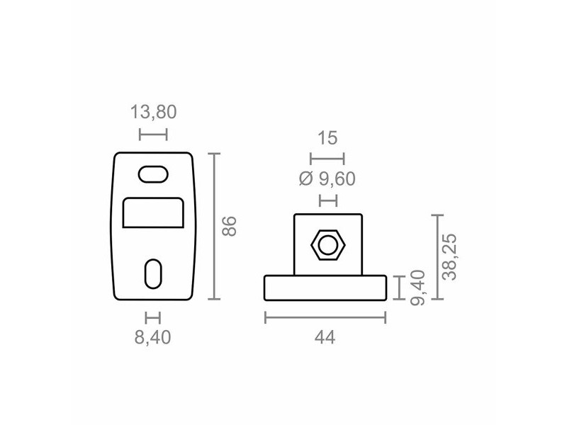 Опора за тента Micel TLD02 Бял 4,4 x 3,82 x 8,6 cm Стена 2 Части