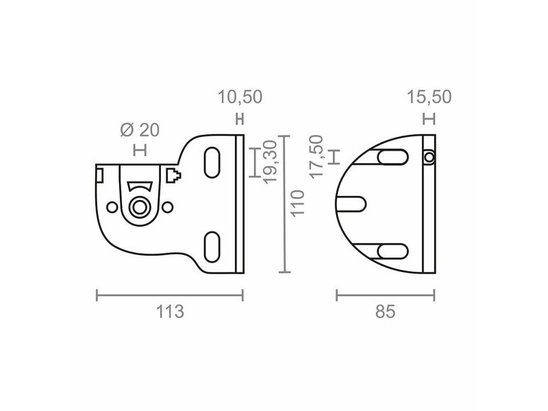 Опора за тента Micel TLD03 Бял 11,3 x 8,5 x 11 cm Ос