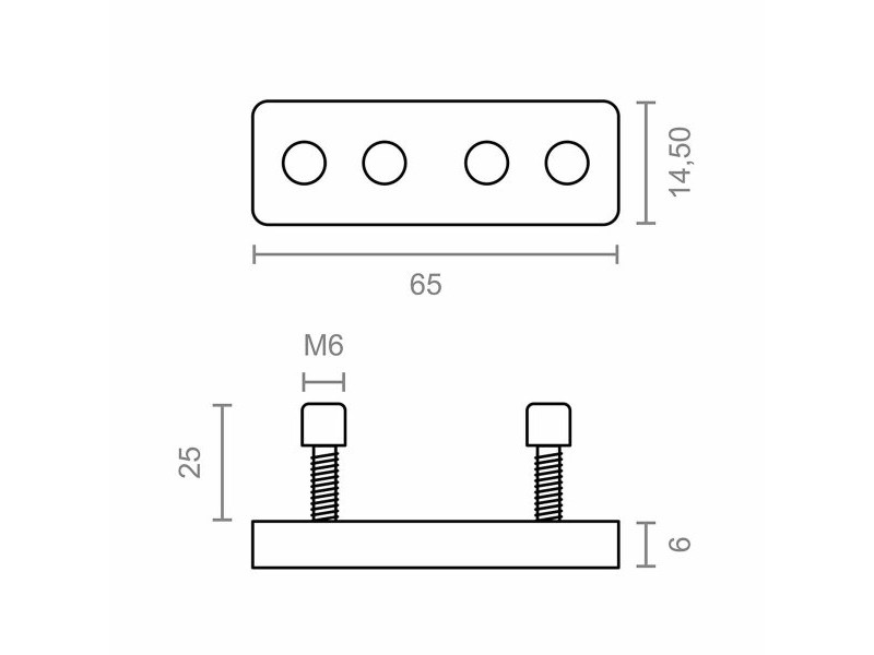 Фиксираща плоча Micel TLD25 65 x 14,5 x 6 mm Тента Долен