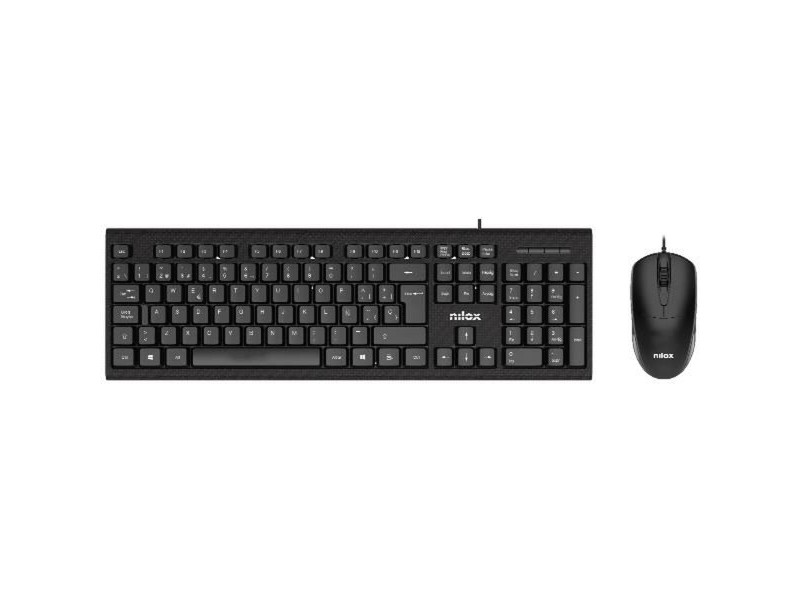 Клавиатура с мишка Nilox NXKME0011 Черен Испанска Qwerty