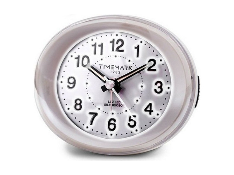 Аналогов будилник Timemark Бял LED Светлина Тих Snooze Нощен режим 9 x 9 x 5,5 cm (9 x 9 x 5,5 cm)
