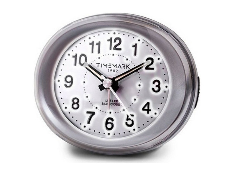 Аналогов будилник Timemark Сребрист LED Светлина Тих Snooze Нощен режим 9 x 9 x 5,5 cm (9 x 9 x 5,5 cm)