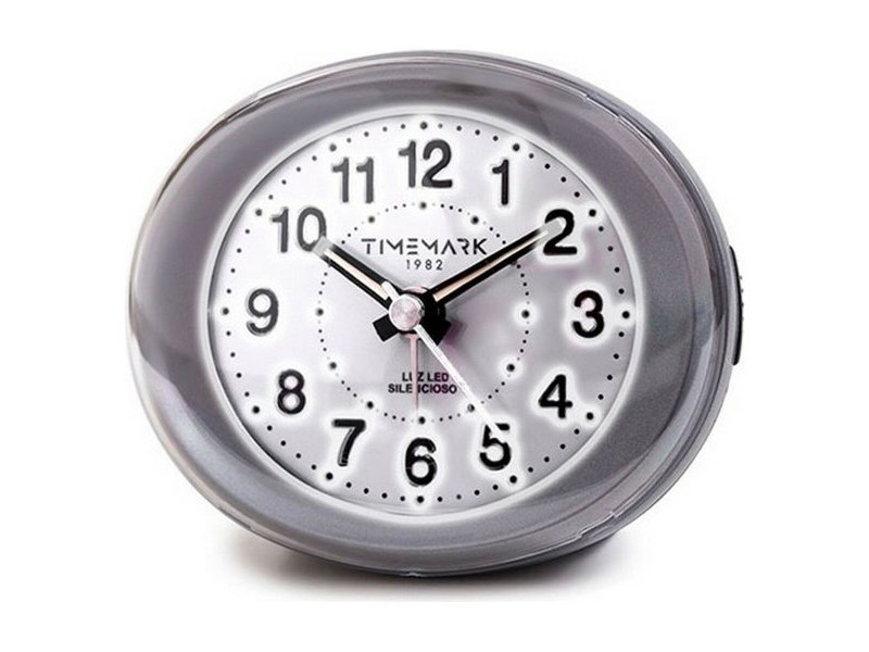 Аналогов будилник Timemark Сив LED Светлина Тих Snooze Нощен режим 9 x 9 x 5,5 cm (9 x 9 x 5,5 cm)