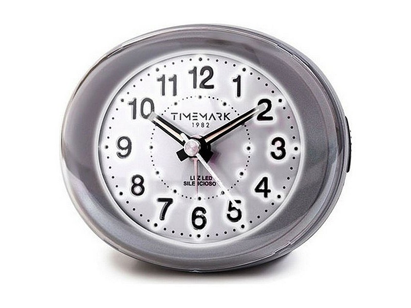Аналогов будилник Timemark Сив LED Светлина Тих Snooze Нощен режим 9 x 9 x 5,5 cm (9 x 9 x 5,5 cm)